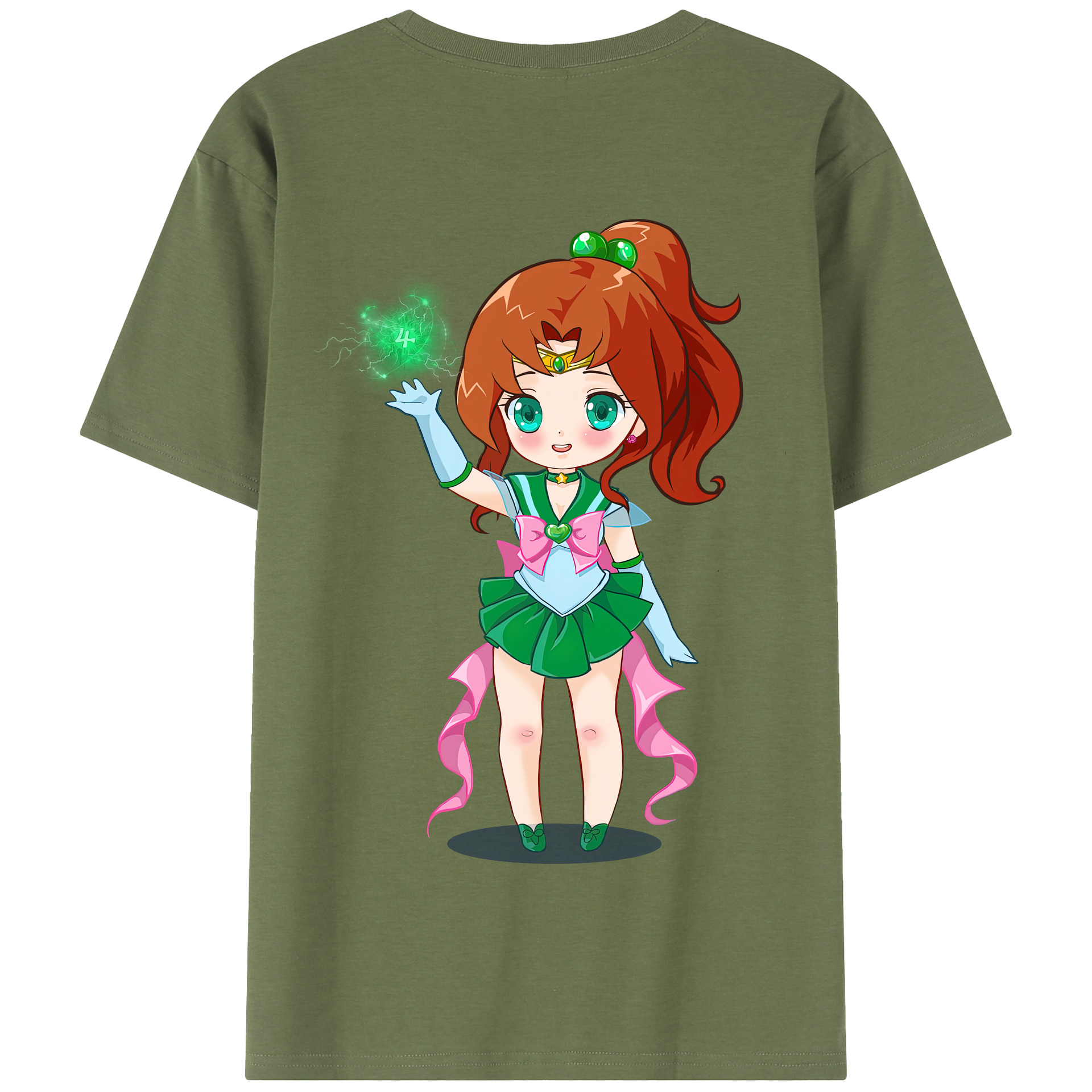 （画像用） 美少女戦士セーラームーン 木野 まこと きの まこと Sailor Moon Kino Makoto （セーラージュピター；Sailor Jupiter） 綿100％半袖Tシャツ（背面プリント）
